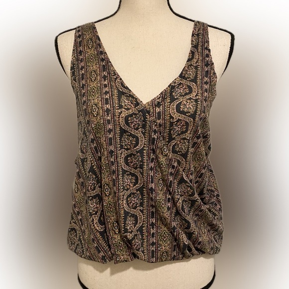We the Free Women's Your Twisted Crop Tank Multicolor Brown Black Top New medium - Picture 12 of 14